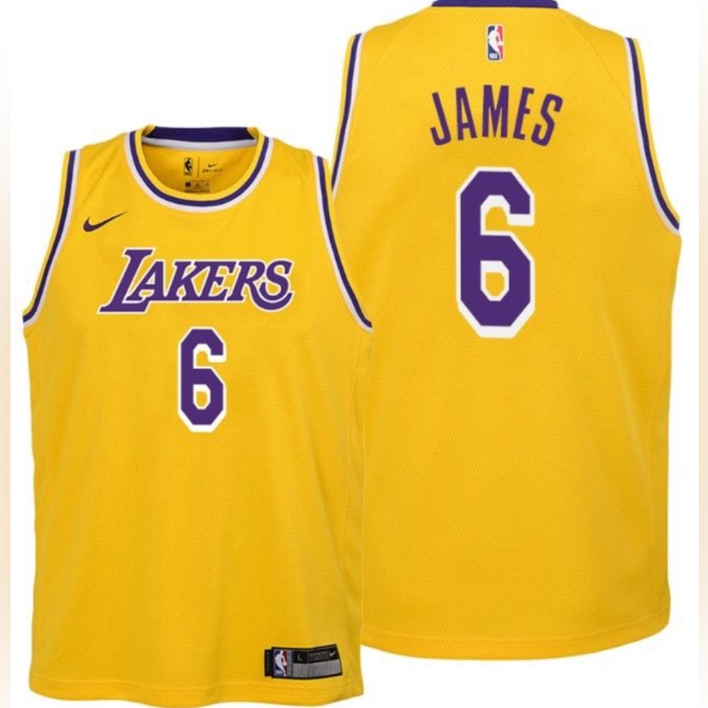 NBA - Lakers #6 LeBron James 2021-22 Icon Edition Youth Gold Jersey